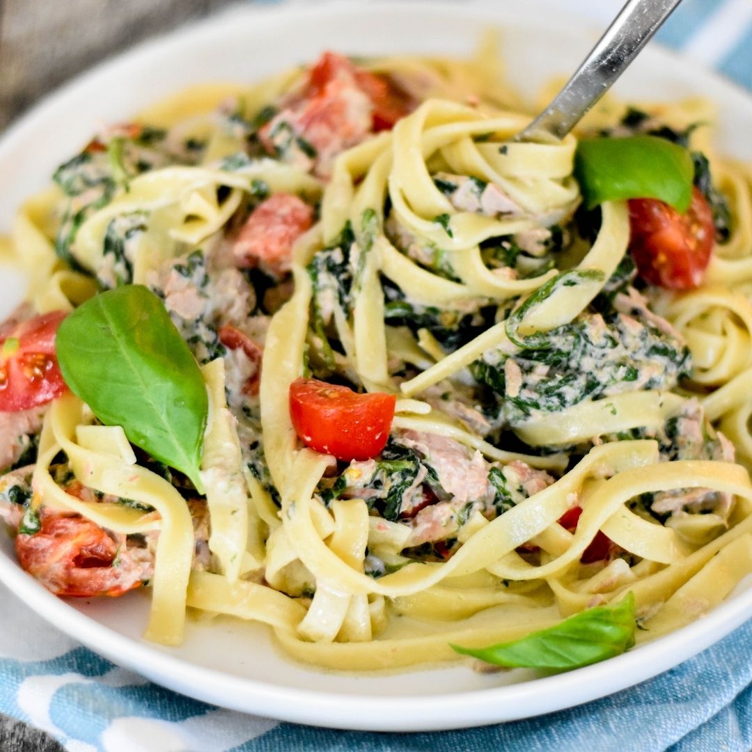 Magere Pasta met Spinazie & Tonijn
